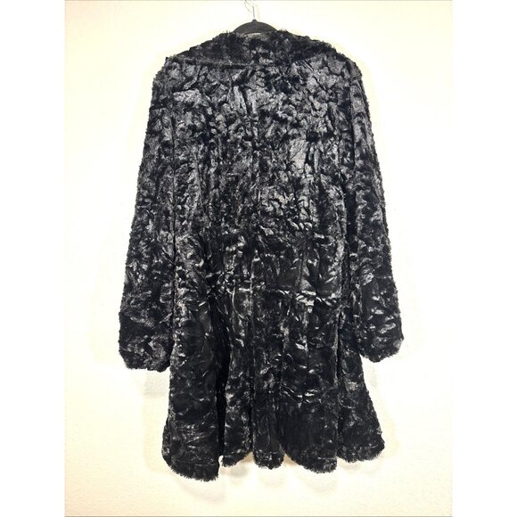 Anthropologie Hazel Haze Black Velvet Duster Coat Jacket Women’s Size L Longline - Picture 2 of 10